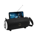 F666 rectangular portable Bluetooth speaker with fabric mesh finish and shoulder strap