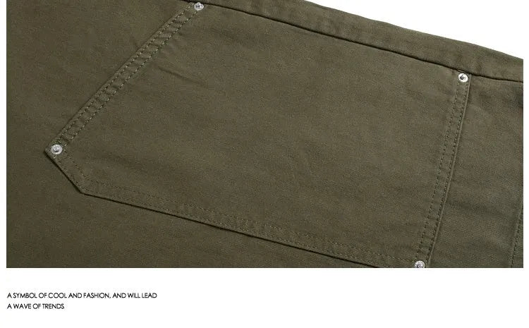 Workwear rivet cropped pants in wide-leg shorts style with mid waist design