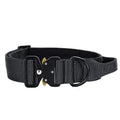 Nylon explosion-proof handle dog collar for medium and large dogs in black, 1.5-inch width, size shown L