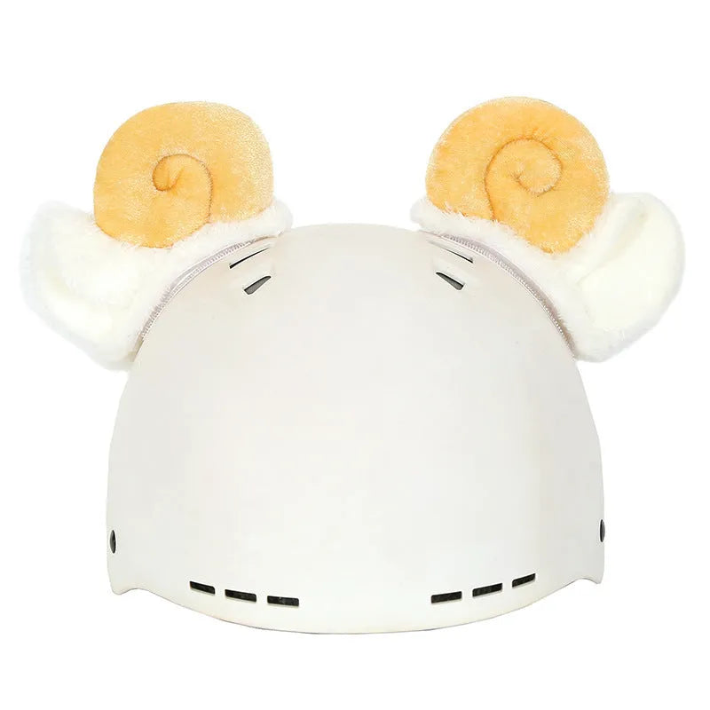 Soft plush decorative ski helmet cap in a cartoon style, a prop for costumes and decor.