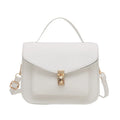 Retro messenger bag in horizontal square shape with sandwich pocket design in choice of four colours