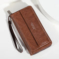 Men's PU leather wallet with multiple card slots in black, brown and coffee brown colours