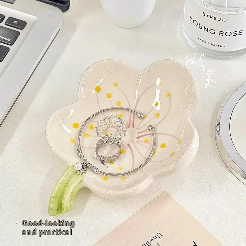 Yellow porcelain storage box tray with optional night light in modern simplicity design