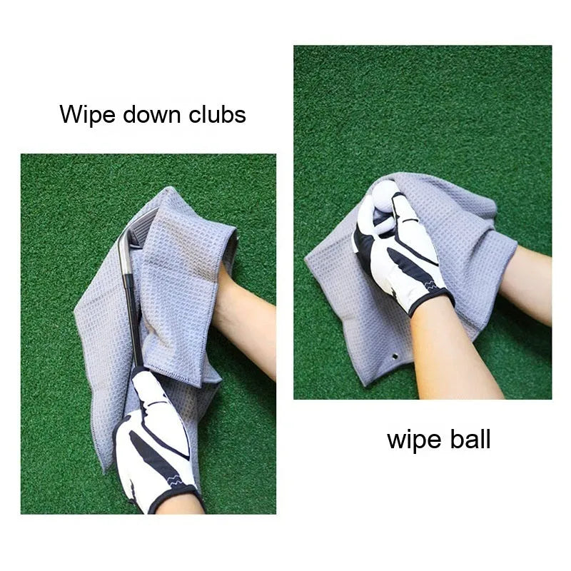 Waffle texture golf ball cleaning cloth with pineapple lattice pattern in multiple colour options