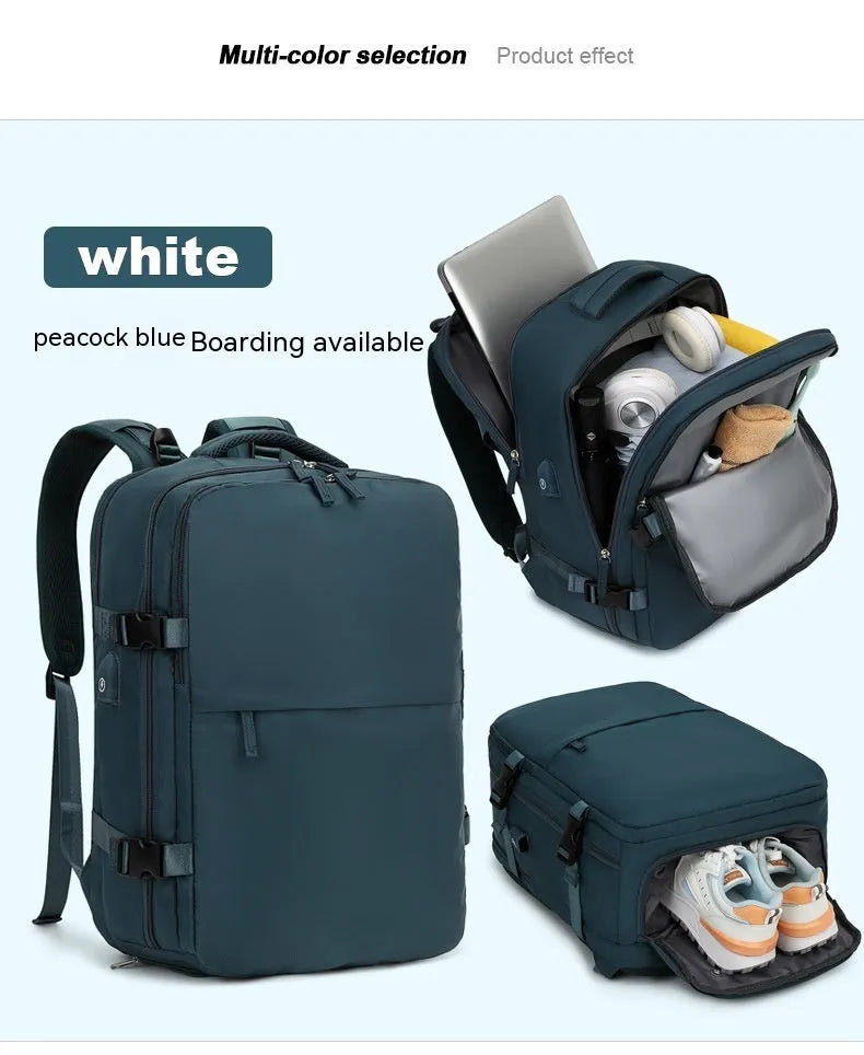 Waterproof nylon mummy backpack in multiple colour options showing large capacity travel bag