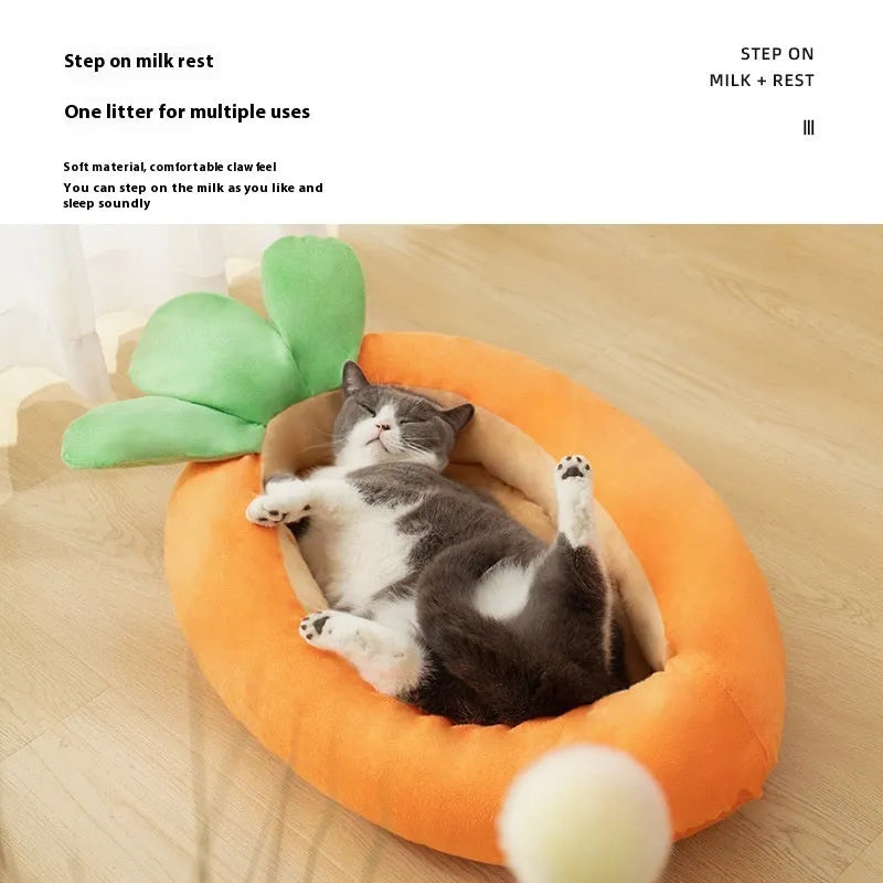 Carrot design double-sided removable washable dog mattress in two sizes