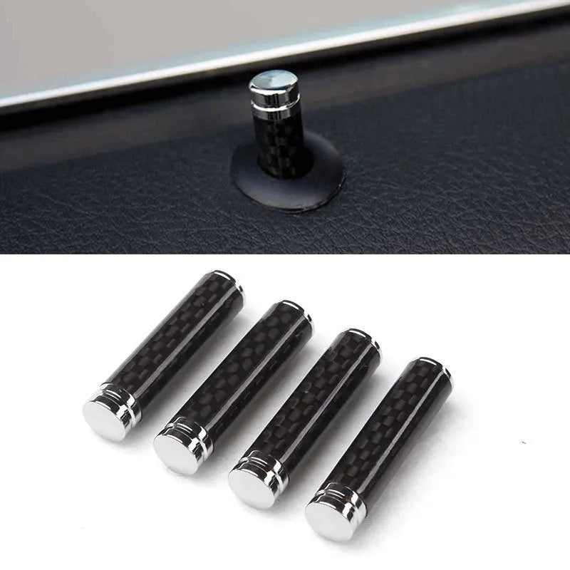 Set of four carbon fibre door lift decorative covers for car interior installation