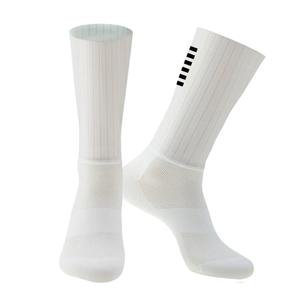 Athletic sports socks in orange, black, purple, white, grey or dark blue colours