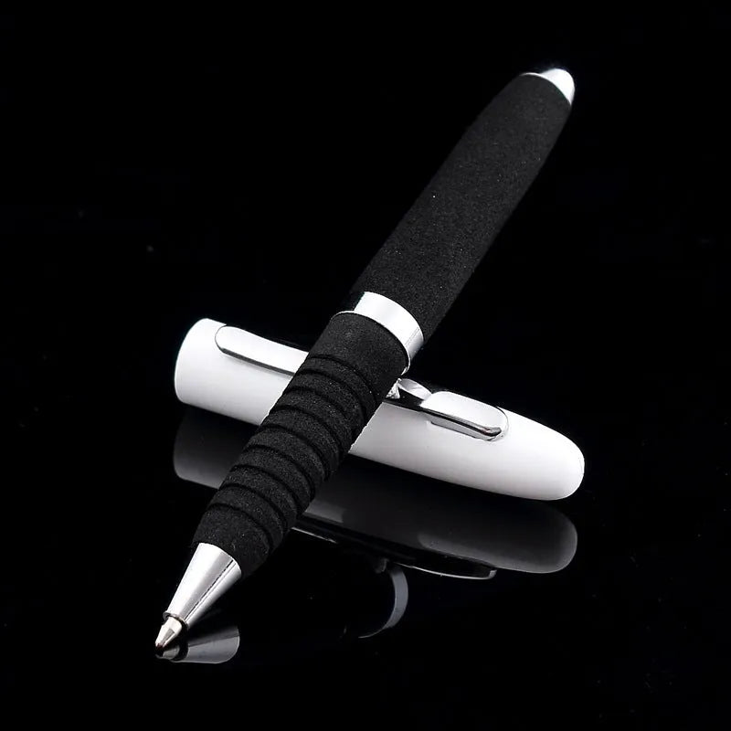 EVA metal cap mini ballpoint pen in silver with choice of seven refill colours.