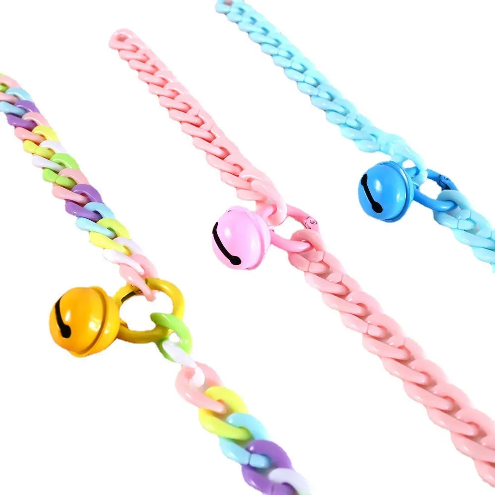 Macaron colour plastic pet collar for cats dogs rabbits with S and M size options