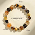 Women's natural yellow tower design crystal string beads bracelet with 10mm Jinba beads