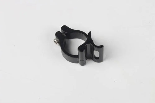 Black aluminium alloy clamp ring measuring 28.6mm diameter for vehicle fuel line connections