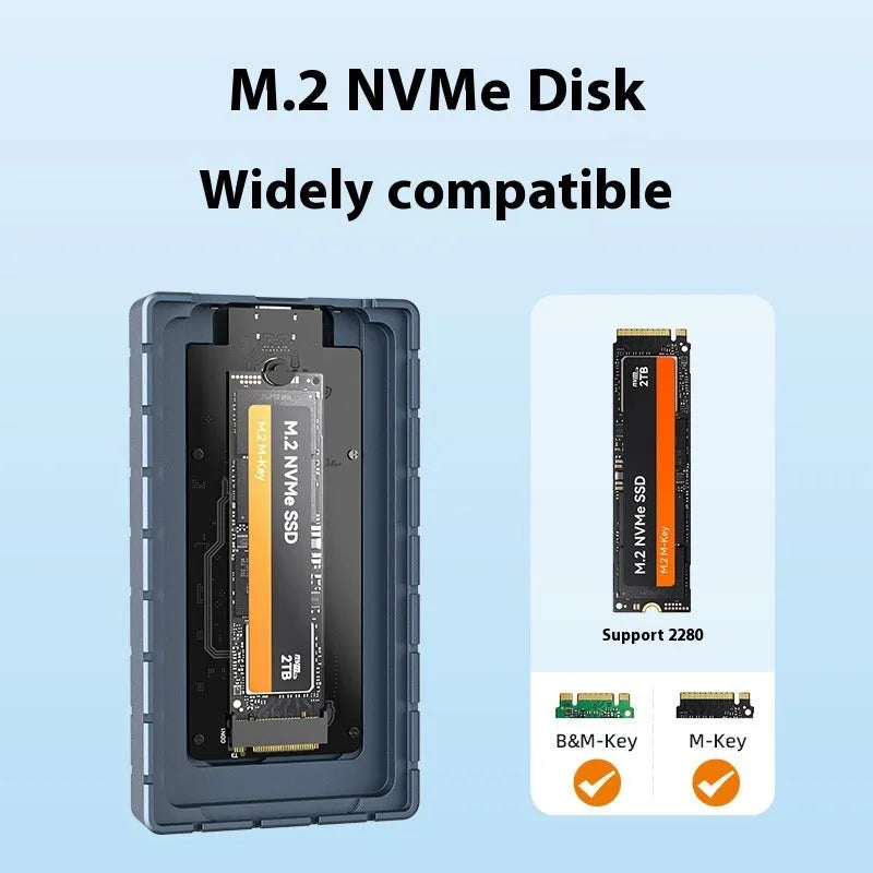 Aluminium USB4 hard disk enclosure for solid state drives with 40Gbps transfer speed
