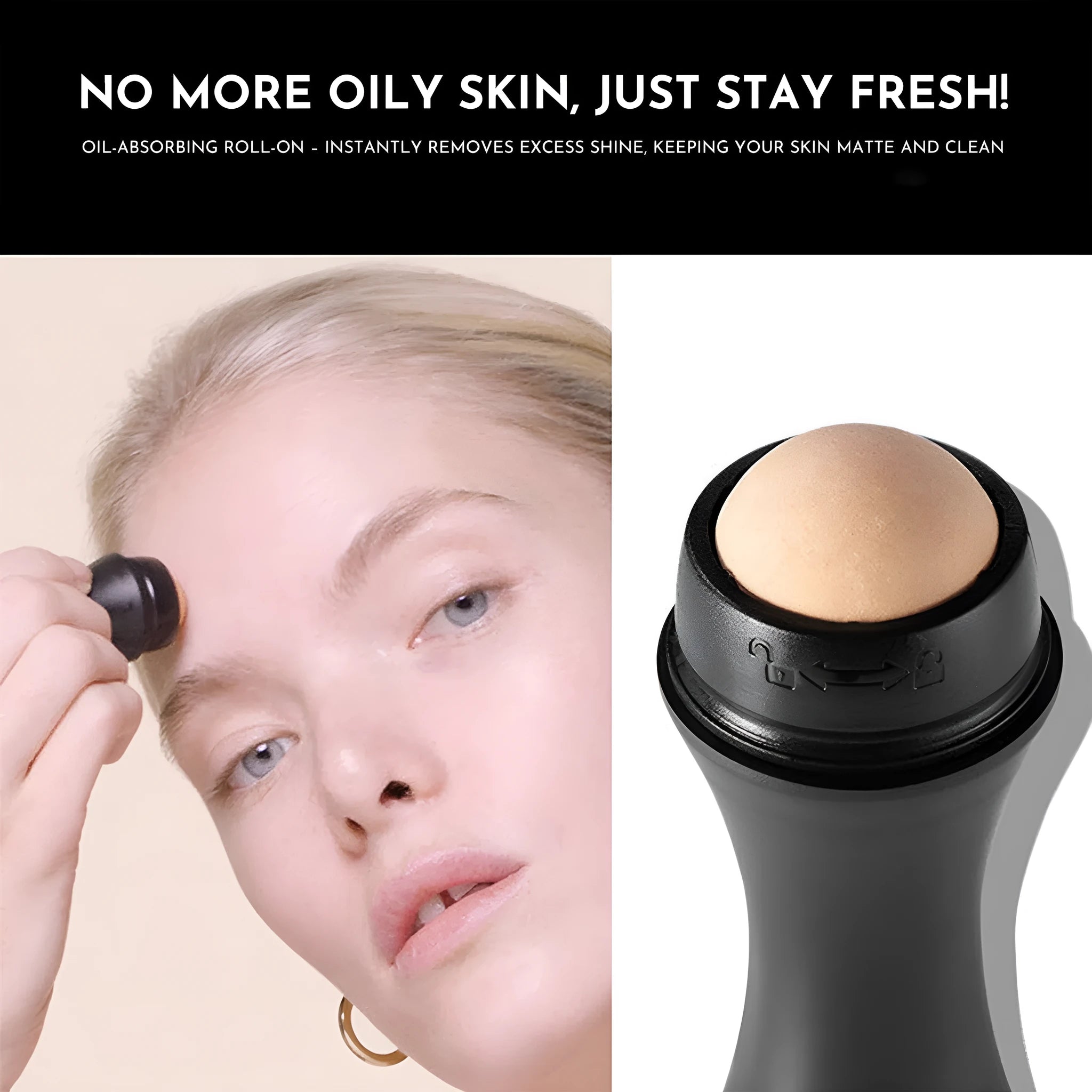 Mini volcanic stone facial roller for oil absorption in four colour options