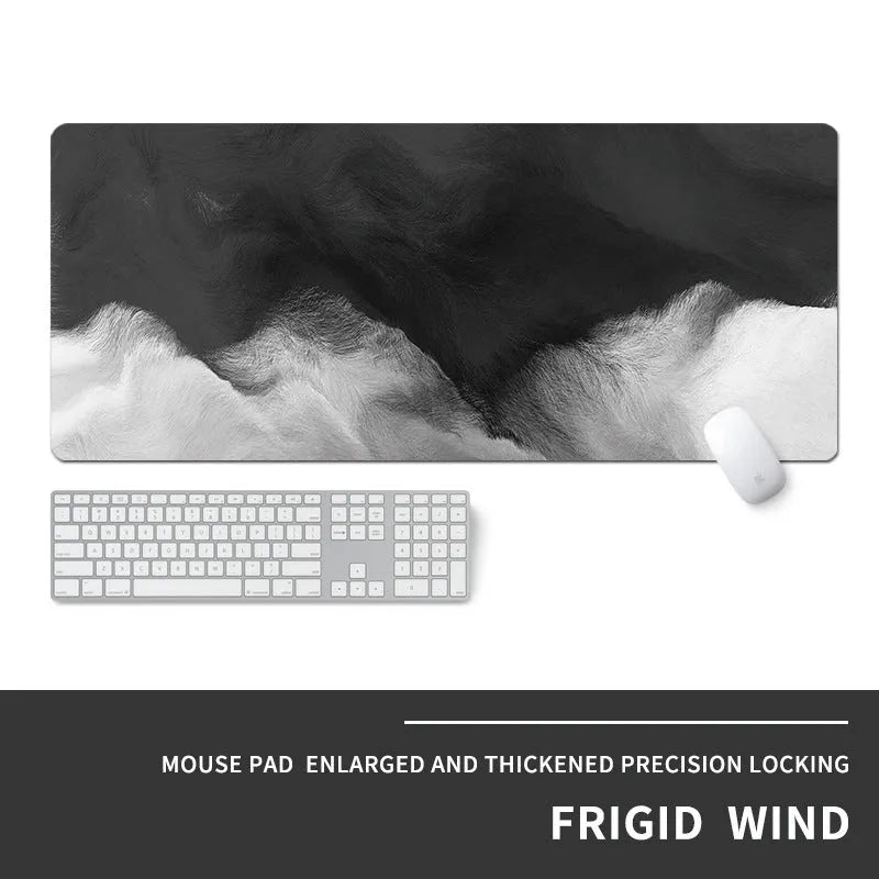 Oversized gaming mouse pad with extended surface for keyboard and mouse on desk