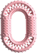 Blue o-ring shaped dog chew toy for aggressive chewers with dental cleaning benefits