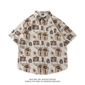 Loose fit short sleeve floral printed shirt in cardigan style.