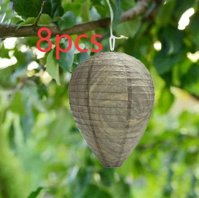 Beehive shaped paper lantern with wire frame, measuring 22cm by 28cm