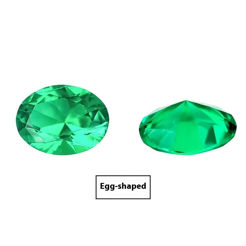 Columbia green cultivated emerald loose stones showing round and rectangular grandmother cuts in various sizes
