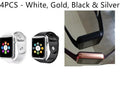 A1 smart watch with 1.54-inch screen showing camera, Bluetooth and GSM connectivity options