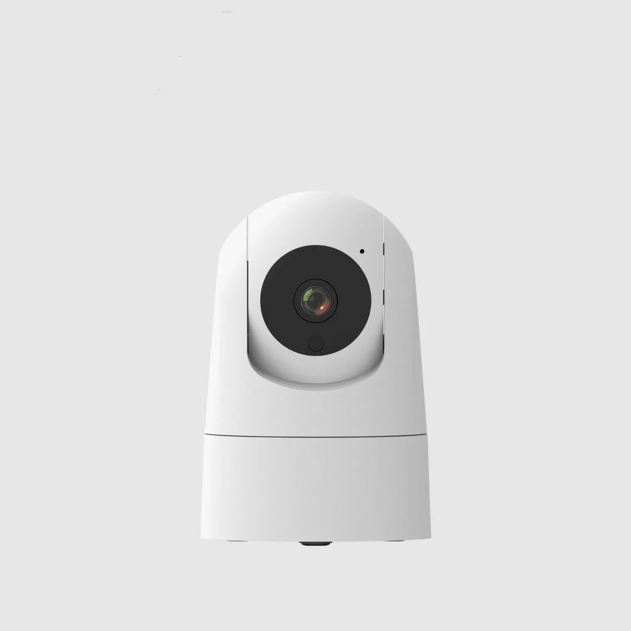 White indoor smart security camera with 1080p resolution and electronic zoom