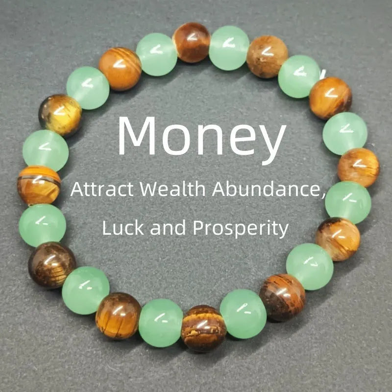 Fashion universal tiger eye bracelet unisex glass crystal geometric shape casual jewellery