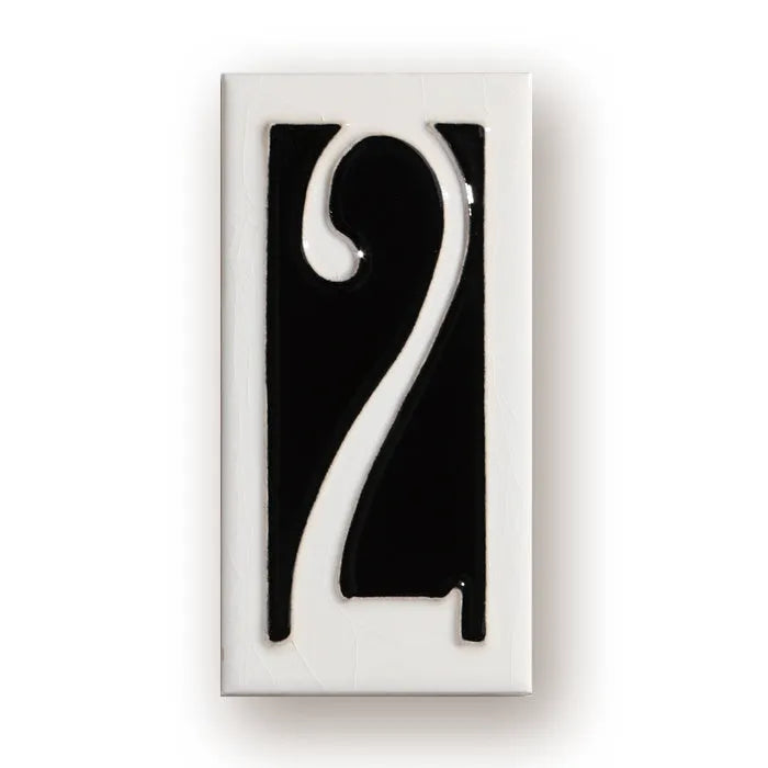 Handmade ceramic retro doorplate with enamel art decoration measuring 76mm by 152mm