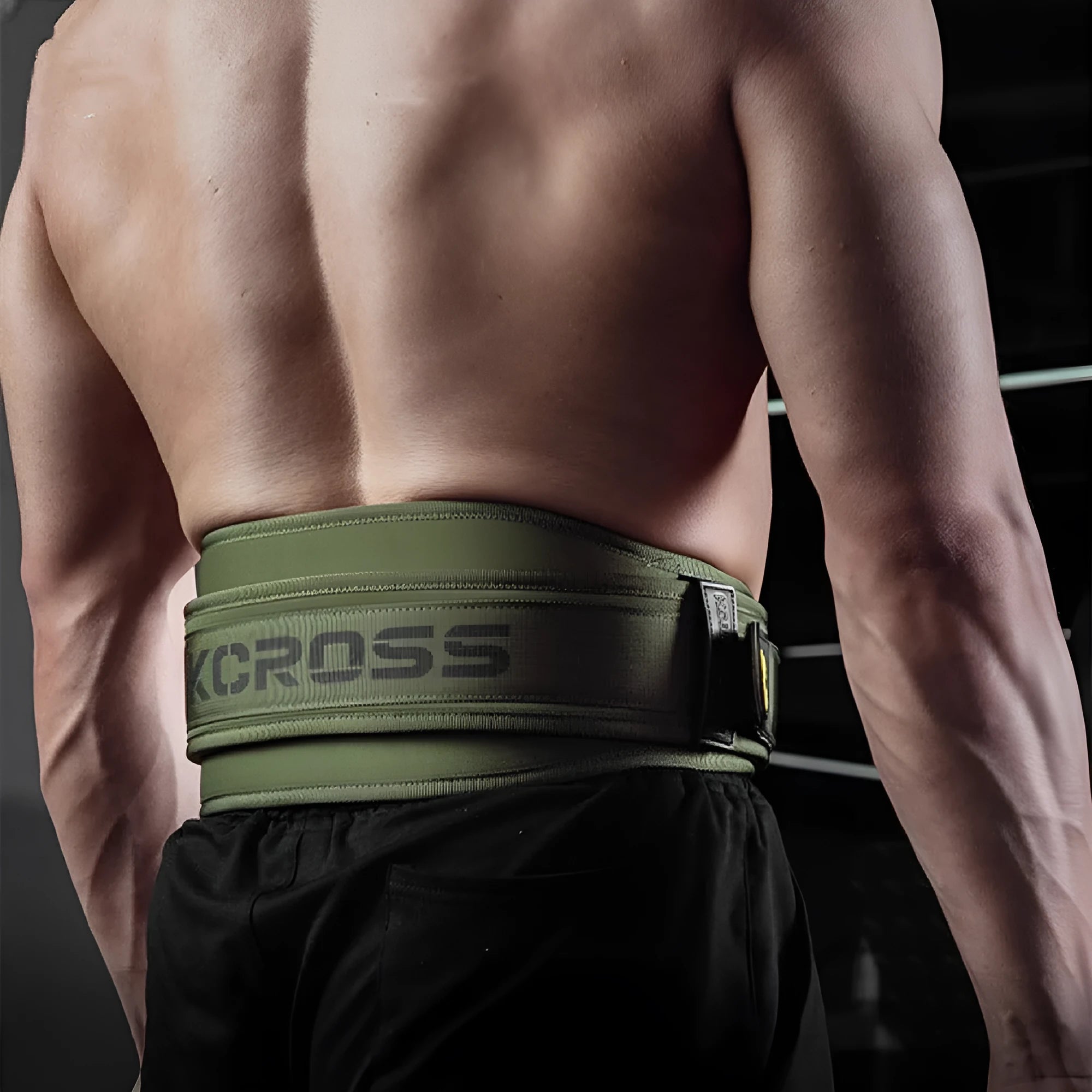 Men's army green ethylene weight-bearing belt for squat and pull support