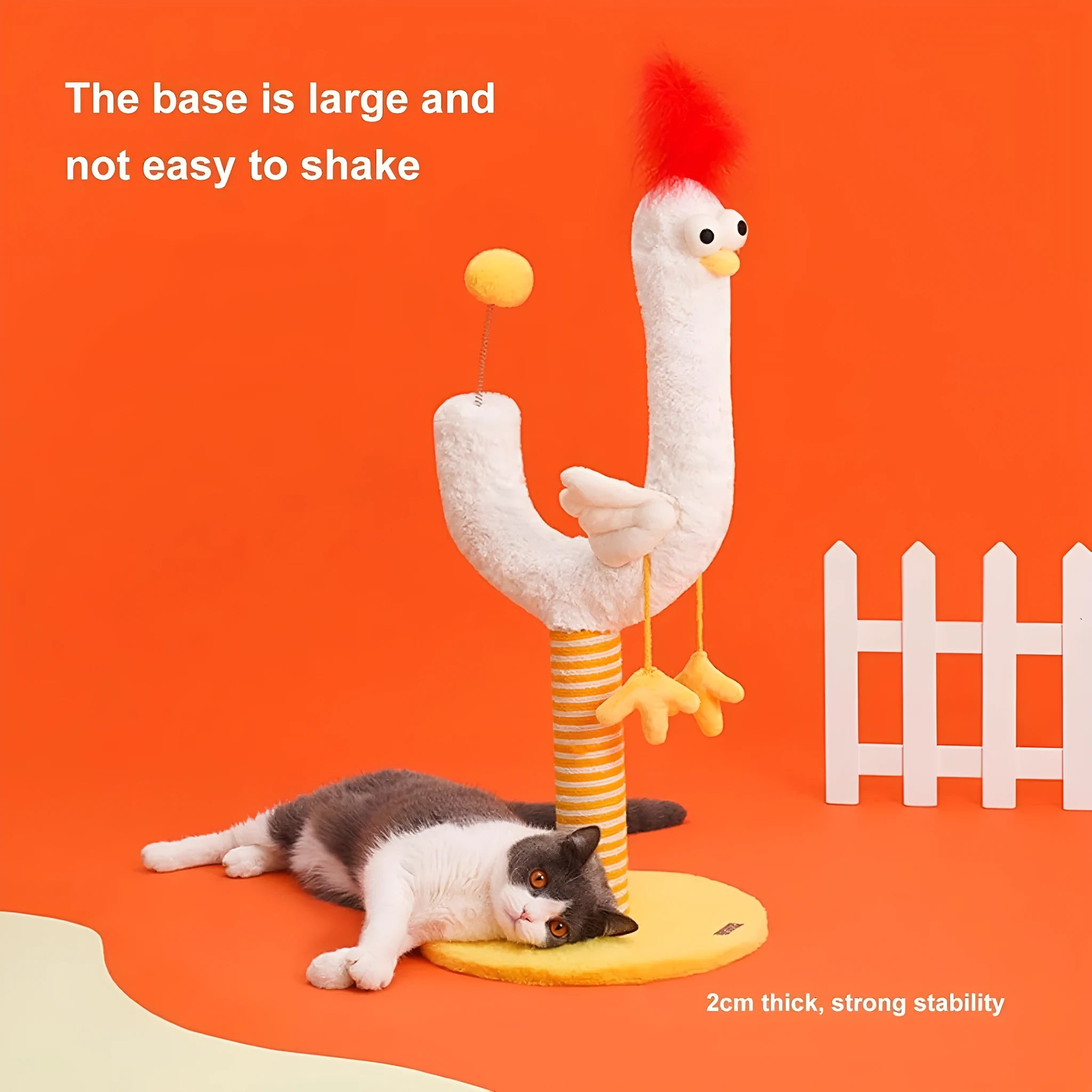 Sisal rope cat scratching post with U-shaped design measuring 35x35x88cm