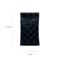 Leather glasses case with automatic snap closure in a colour option, lying flat