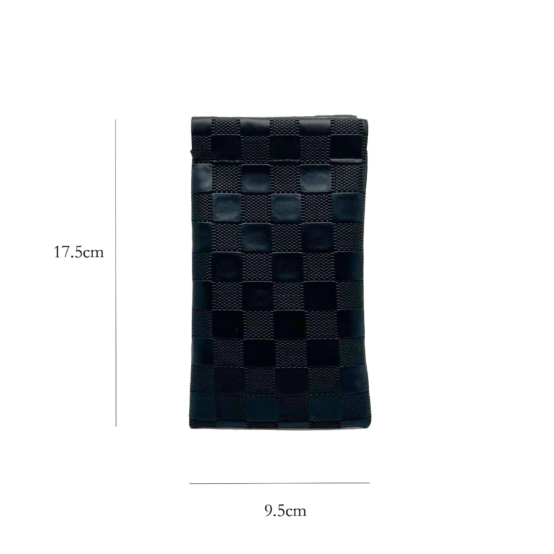 Leather glasses case with automatic snap closure in a colour option, lying flat