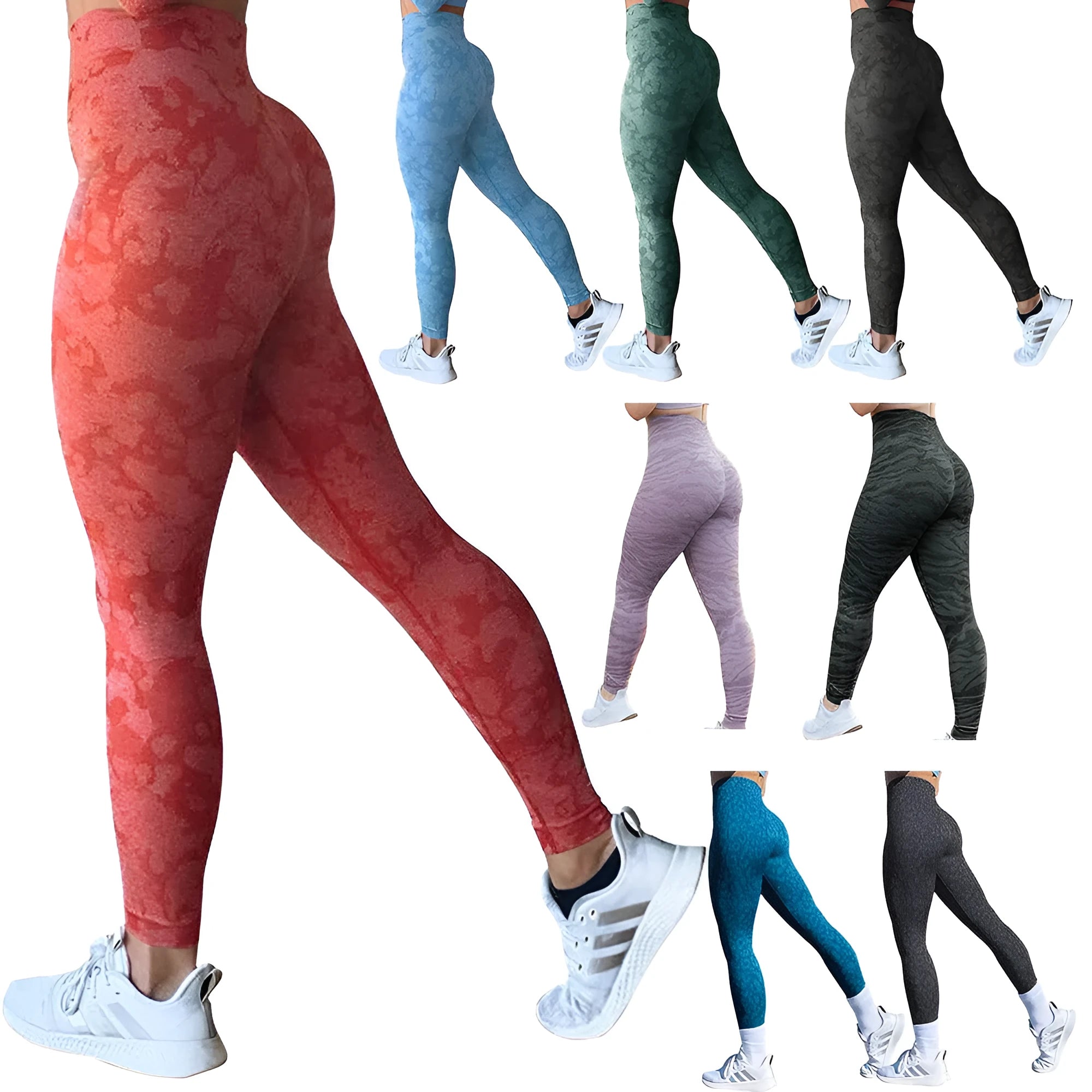 Women's solid colour push-up booty leggings for gym and yoga workouts
