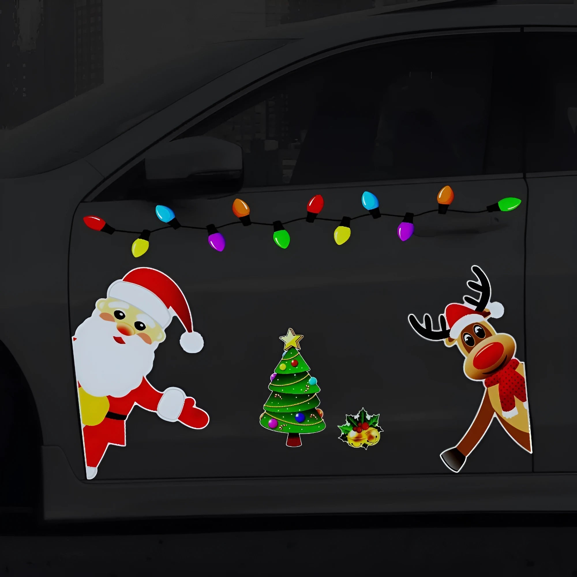 Medium-sized cartoon Christmas elk magnetic decoration sticker for car in RFM025 colour.