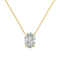 S925 sterling silver necklace with geometric oval ice flower pendant in gold or platinum finish.