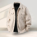 Men's slim fit black casual coat with ruffle detail, made from Lycra fabric