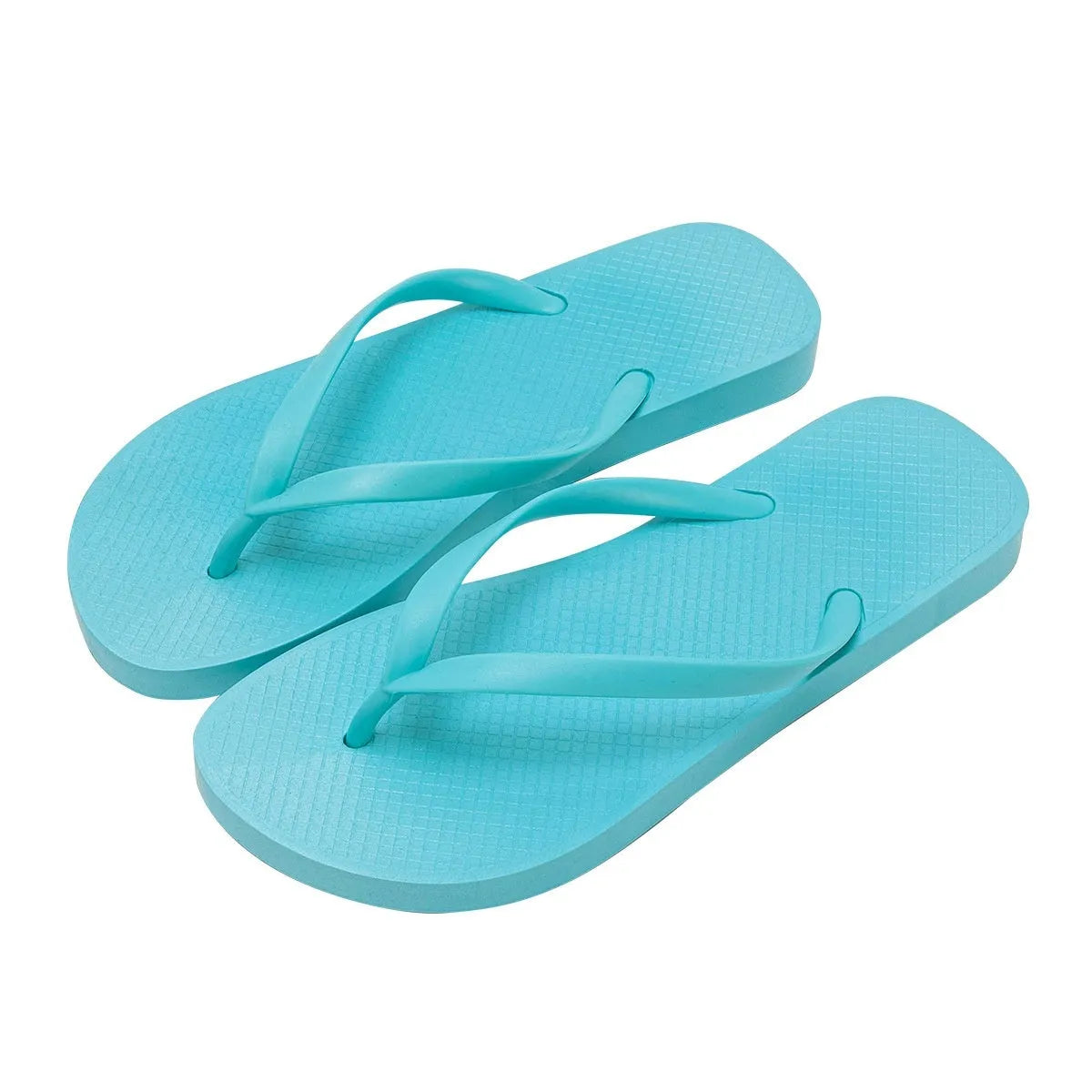 Foldable flat slippers with hollow-out plastic uppers and non-slip PVC soles in orange, purple, black, or white.