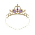 Girl's alloy princess crown with electroplated finish and crystal diamond decorations