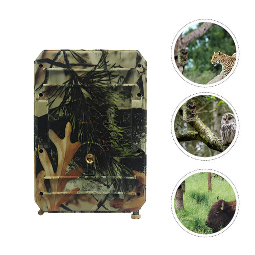 Yellow brown 16MP hunting game camera with infrared night vision for wildlife scouting