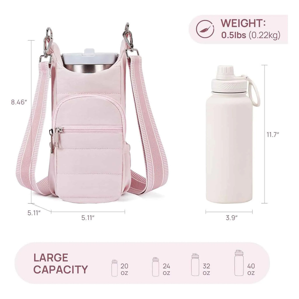 Cycling water bottle bag in cloth construction with modern design for bicycle placement
