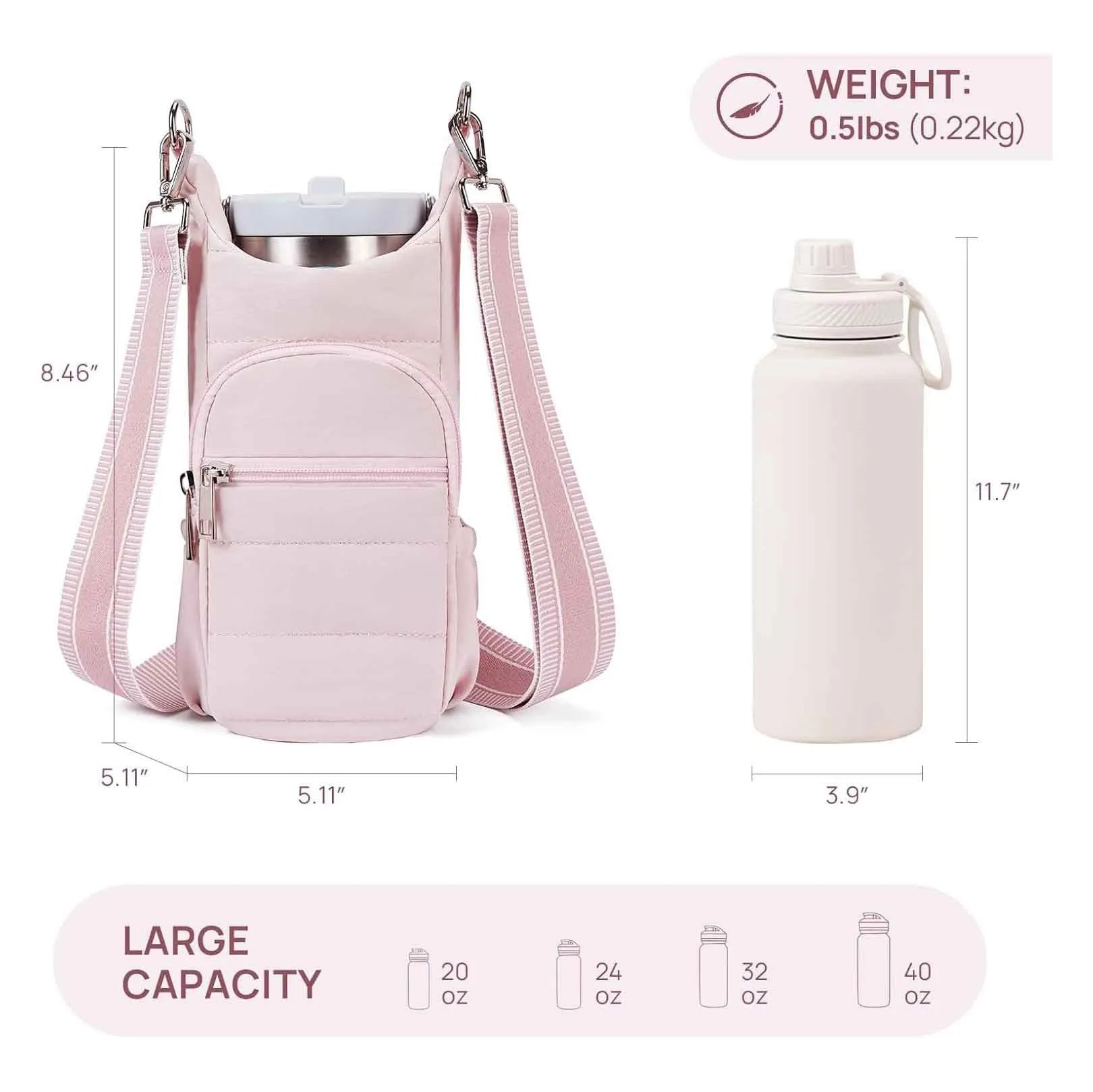 Cycling water bottle bag in cloth construction with modern design for bicycle placement