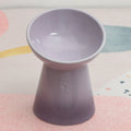 Black ceramic pet bowl with high foot and neck design for anti-tumble feeding