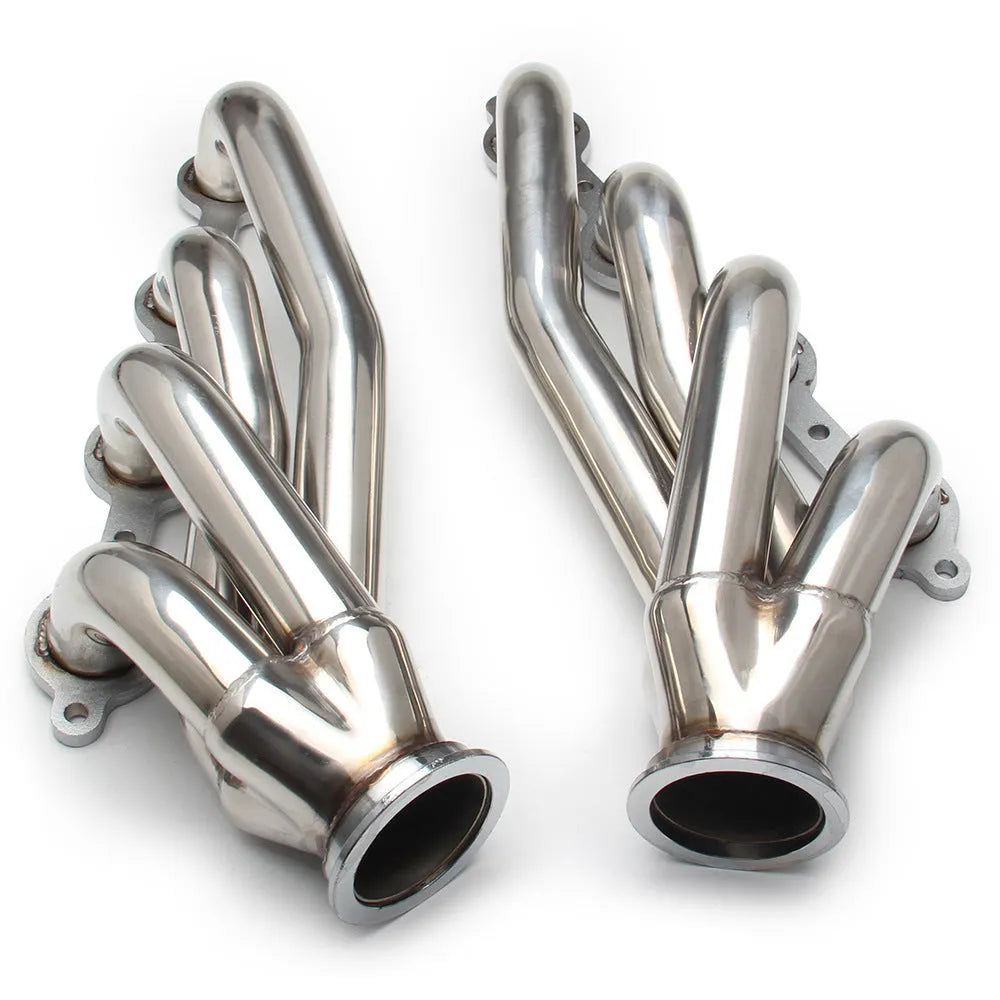 Silver 304 stainless steel modified exhaust manifold banana set for Chevrolet LS engines