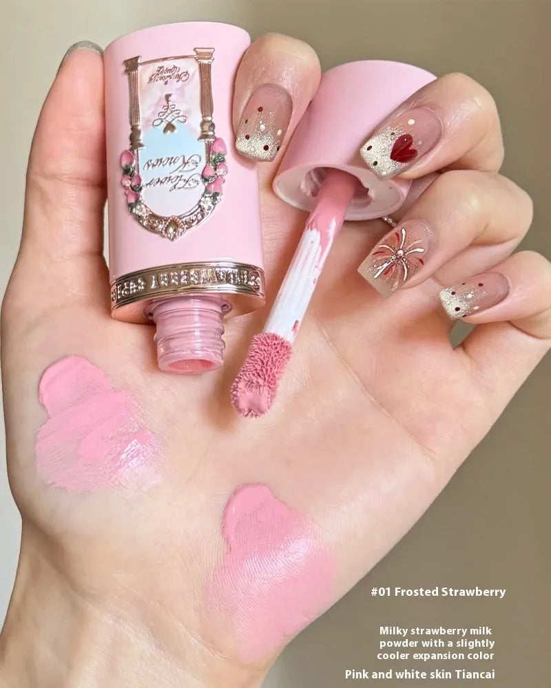 Strawberry Cupid Liquid Blush makeup product in six different shade bottles