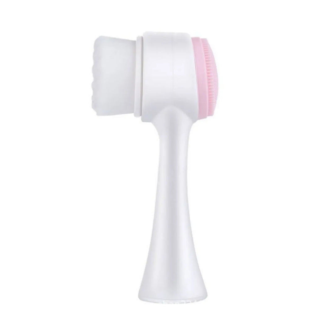 Blue nylon bristle pet paw brush for dog and cat grooming on white background