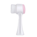 Blue nylon bristle pet paw brush for dog and cat grooming on white background