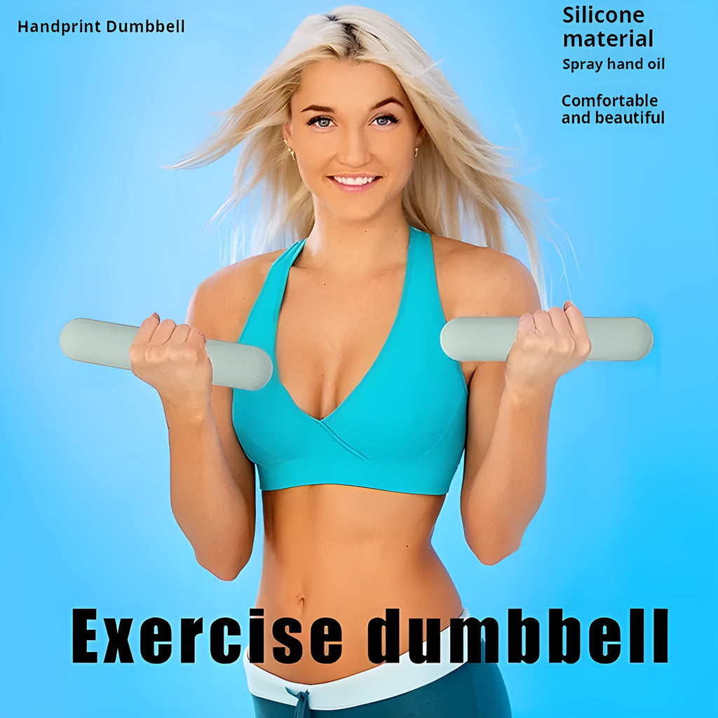 Silicone edging hand-drawn yoga dumbbell stick fitness equipment in various colours and weights