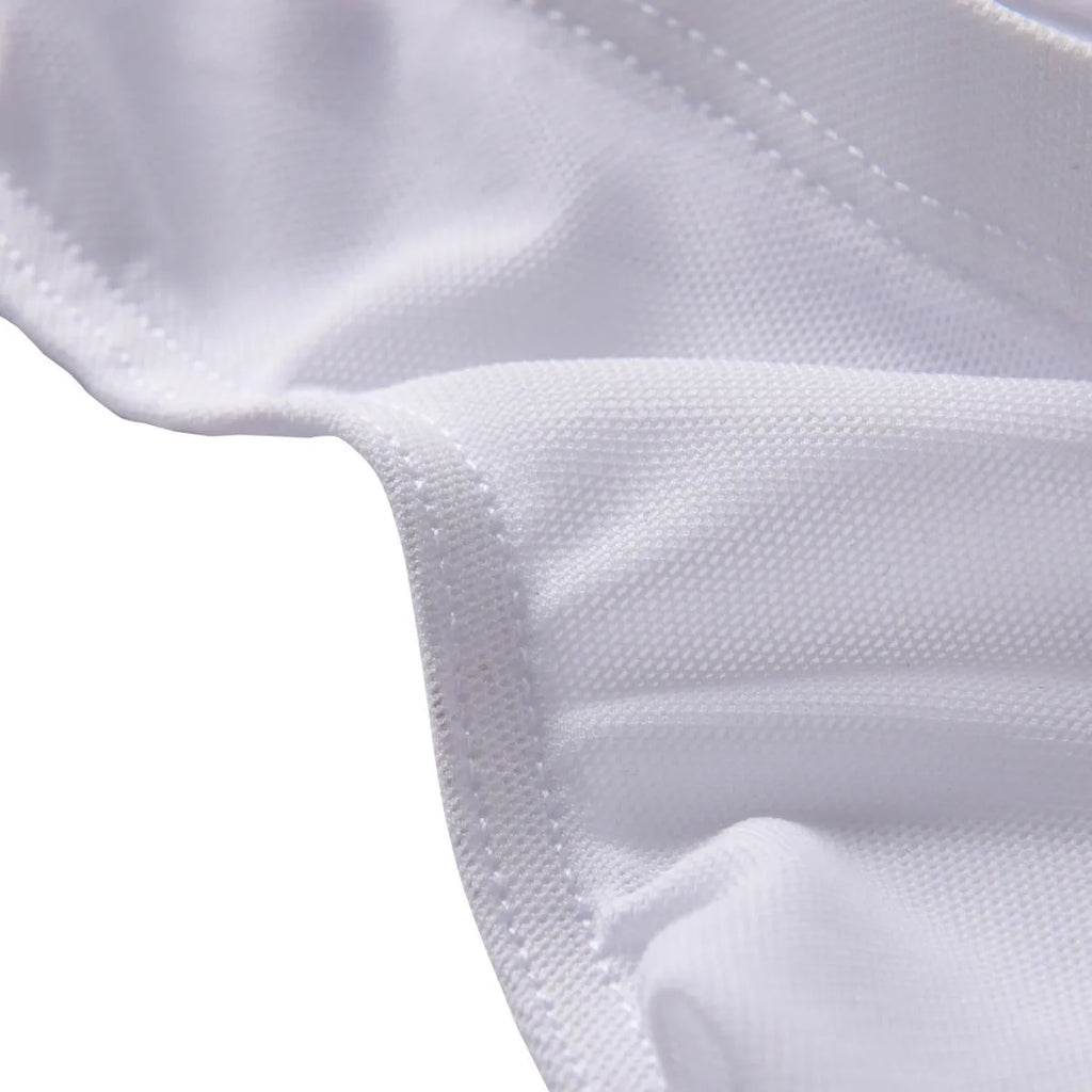Man wearing black low waist ice silk nylon shorts with quick-drying fabric