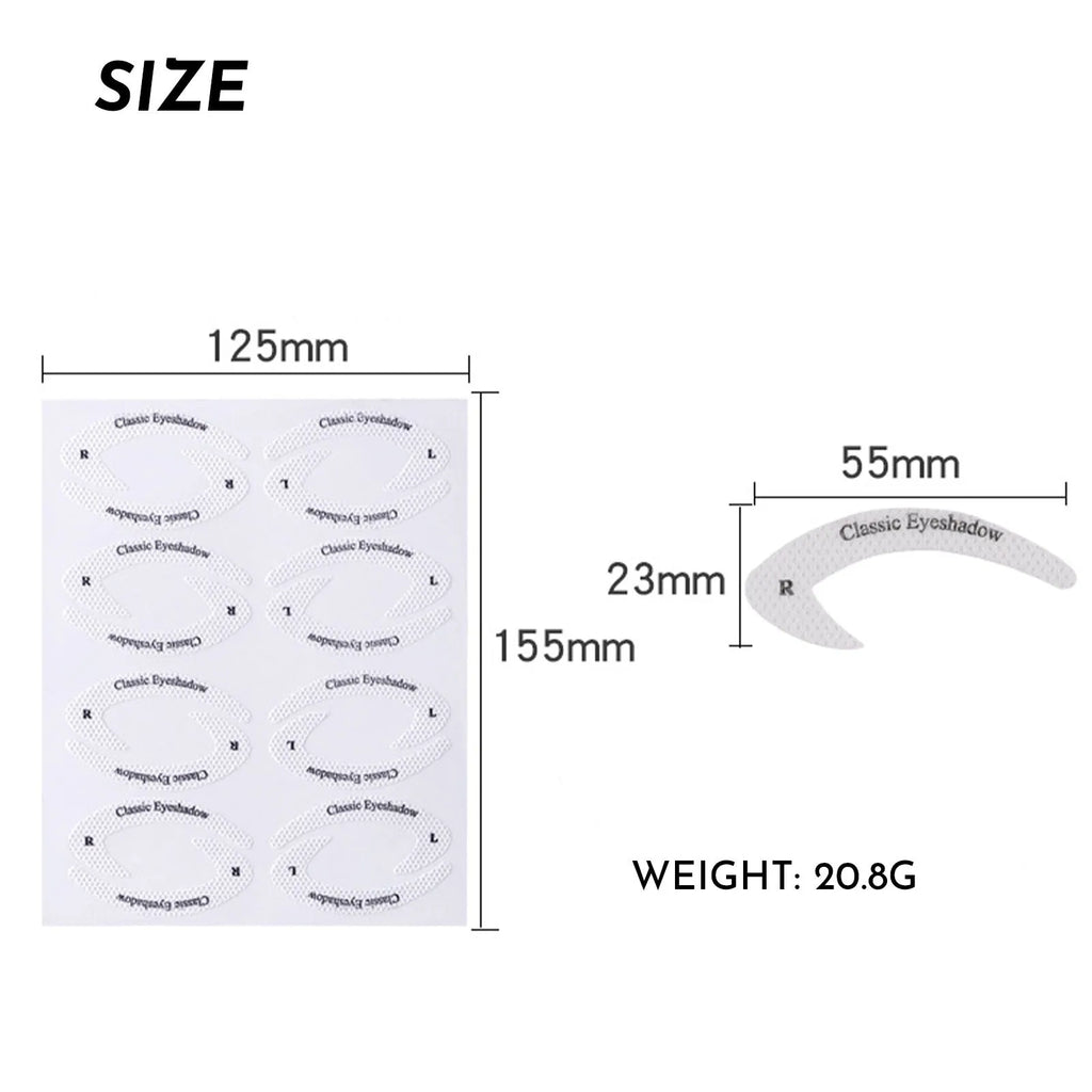 Set of four reusable adhesive eyeliner and eyeshadow makeup template stickers