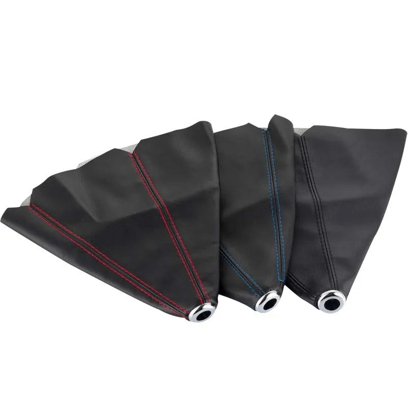 General Motors PU leather gear shifter dirt-proof cover in black, red, blue, yellow, and white colour options.