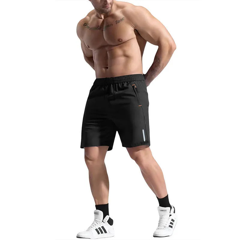 Men's bamboo fibre polyester sports shorts with elastic waist in multiple colour options